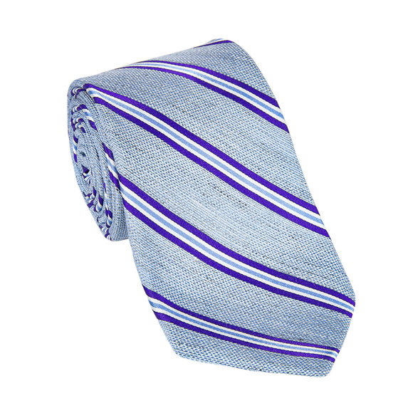 MATTABISH BLUE & PURPLE STRIPED TIE | MENS - Picture 1 of 4